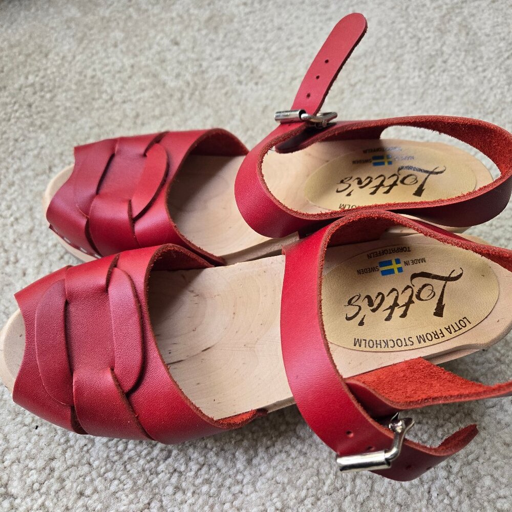 Lotta From Stockholm red clog sandals (EUR size 38 / US 7)